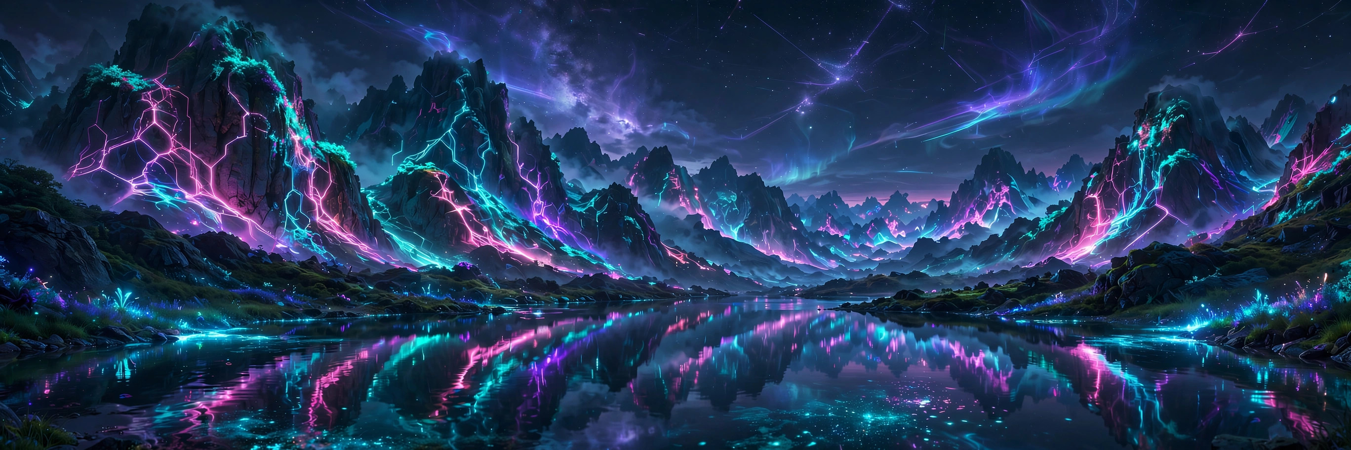 Neon mountains